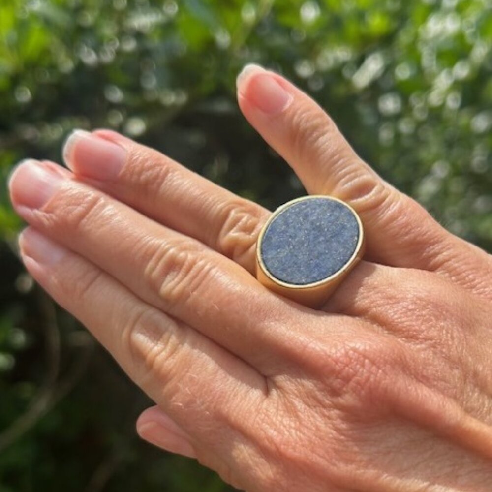 MADEWELL Lapis Lazuli Gold Chunky Signet RING